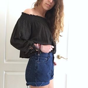 Free People Cold Shoulder Top - Black